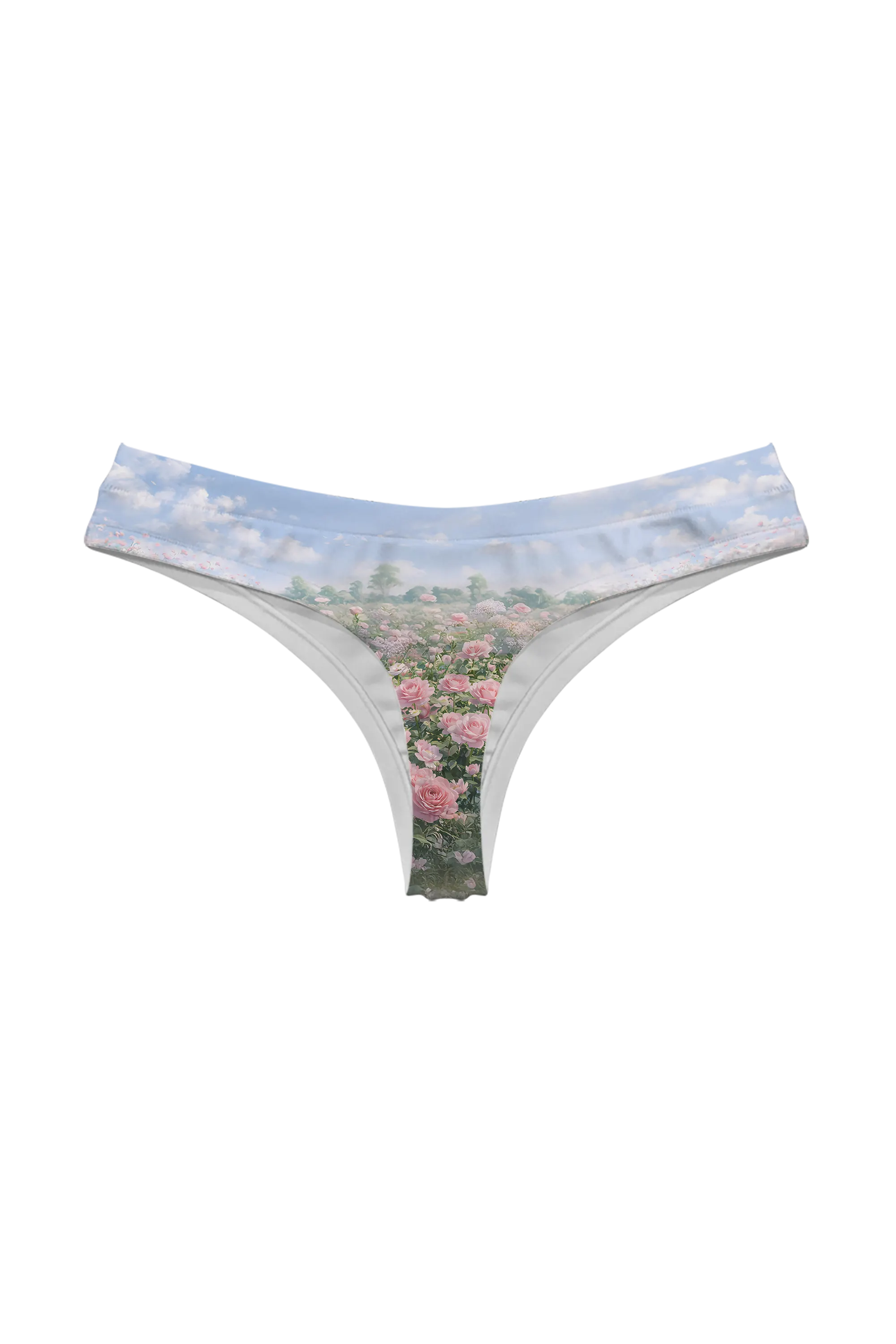 Rose Sky Kittens thong, back view