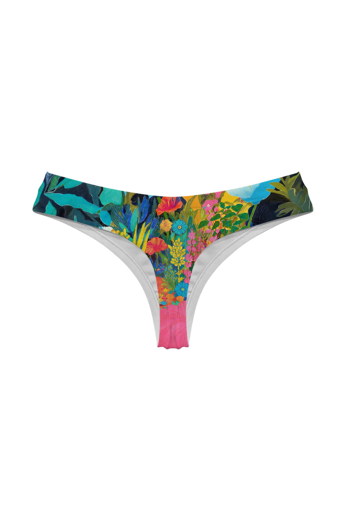 Tropical Leaf Cat thong, back view