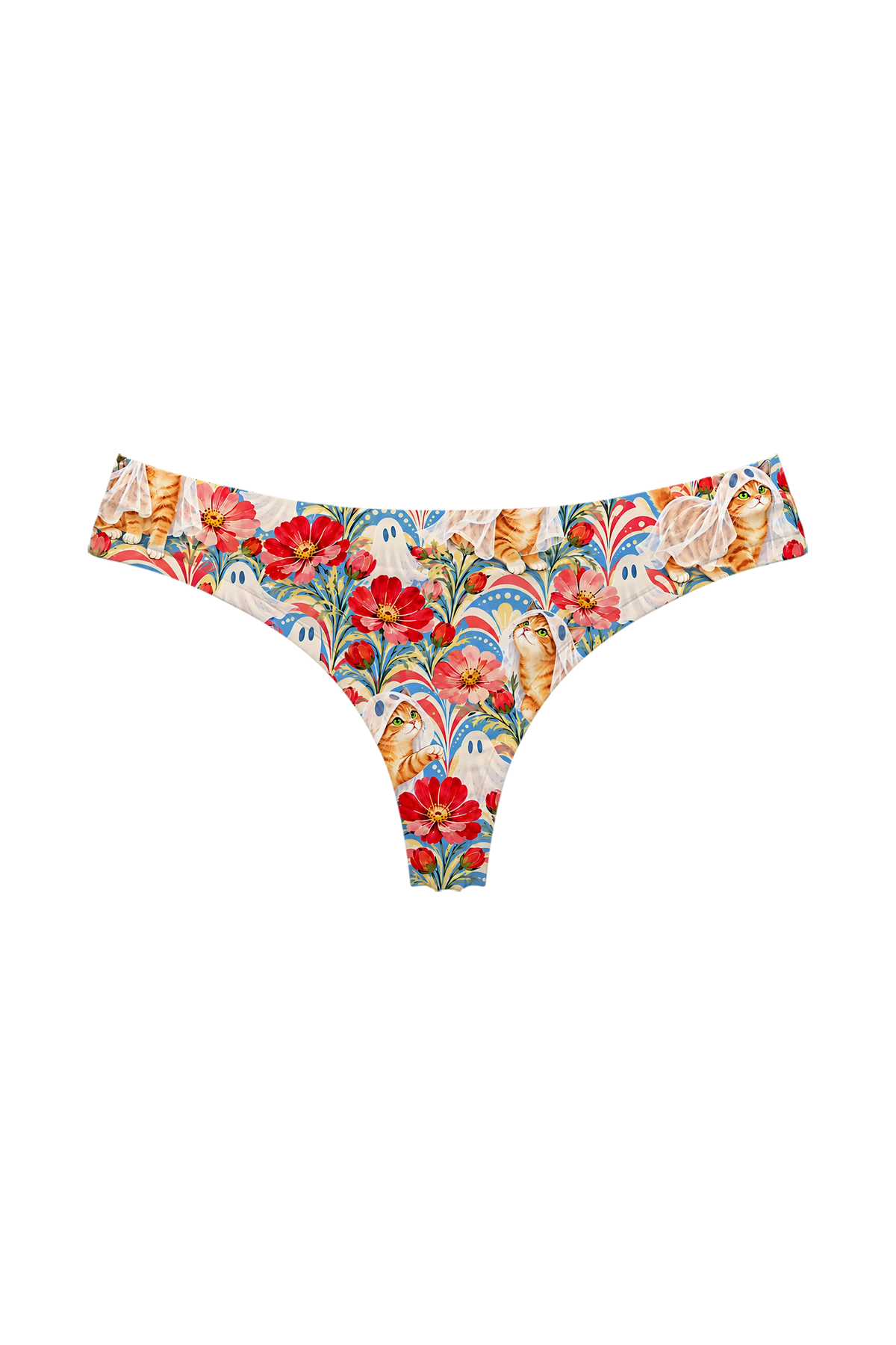 Little Ghost Cats thong, front view