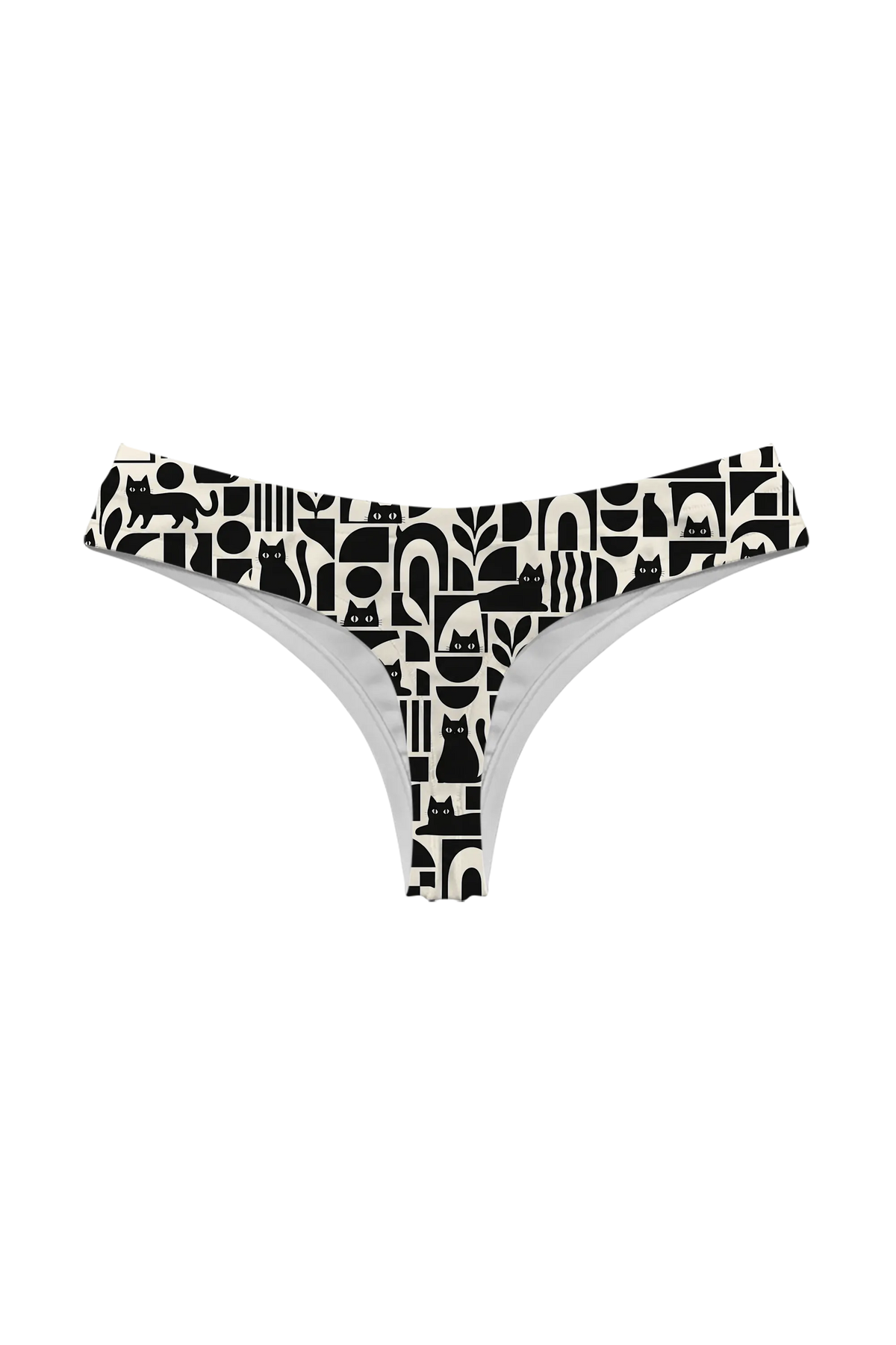 Black Cat Mosaic thong, back view