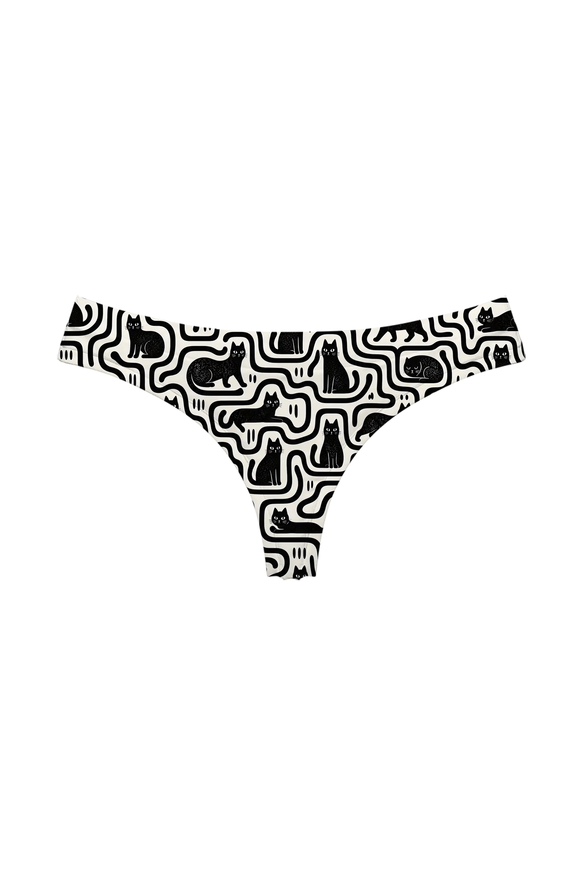 Black Cat Maze thong, front view