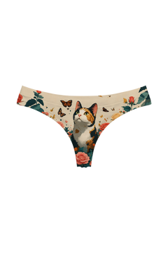 Thong - Calico Cat and Butterflies