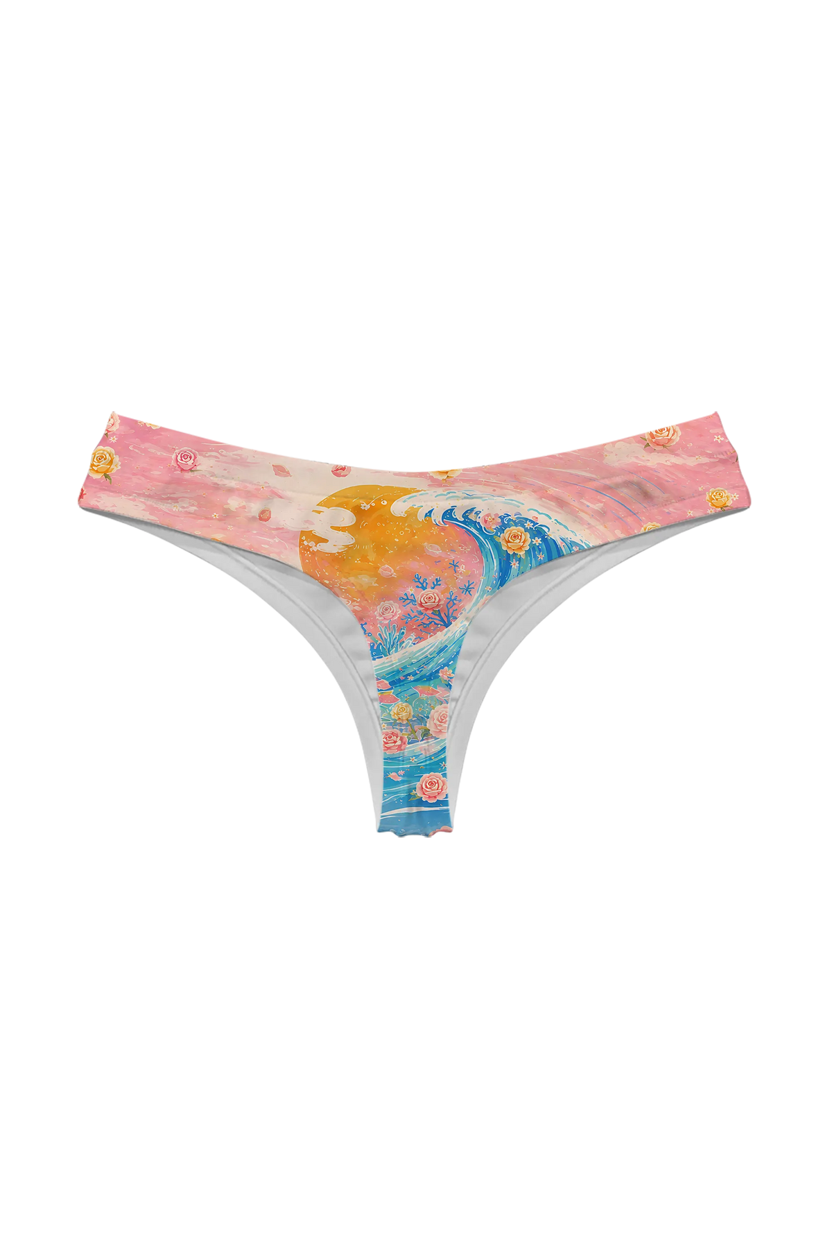 Ocean Wave Cat thong panty, back view