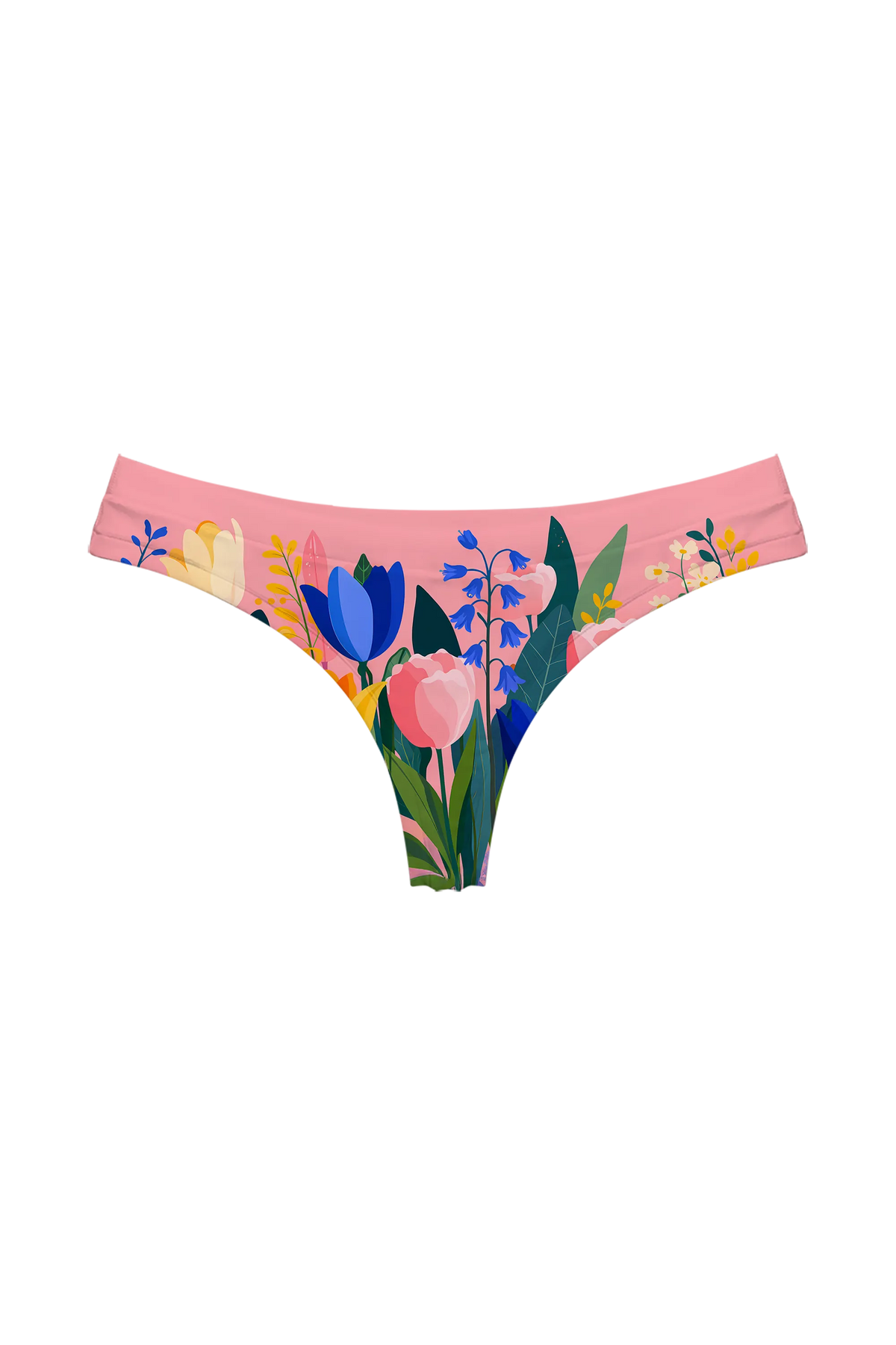 Tulip Garden Pink thong, front view