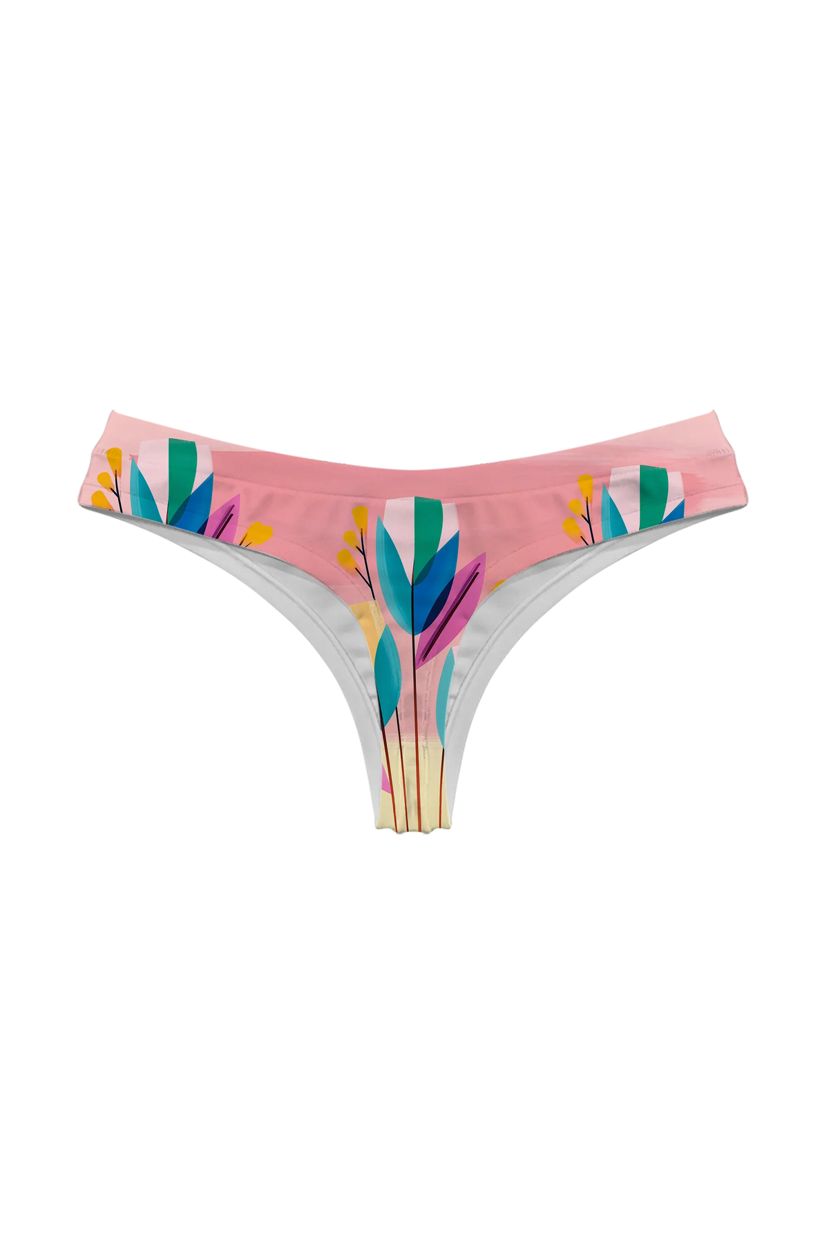 Striped Tulip Abstract thong, back view
