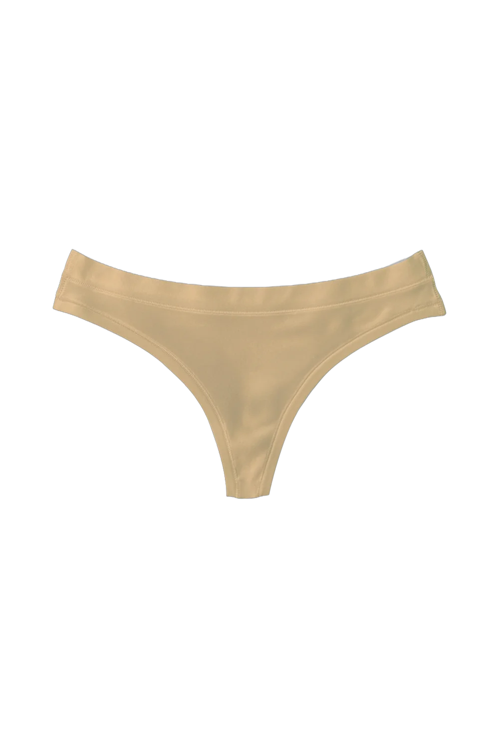 Cream Thong Tencel thong, front view