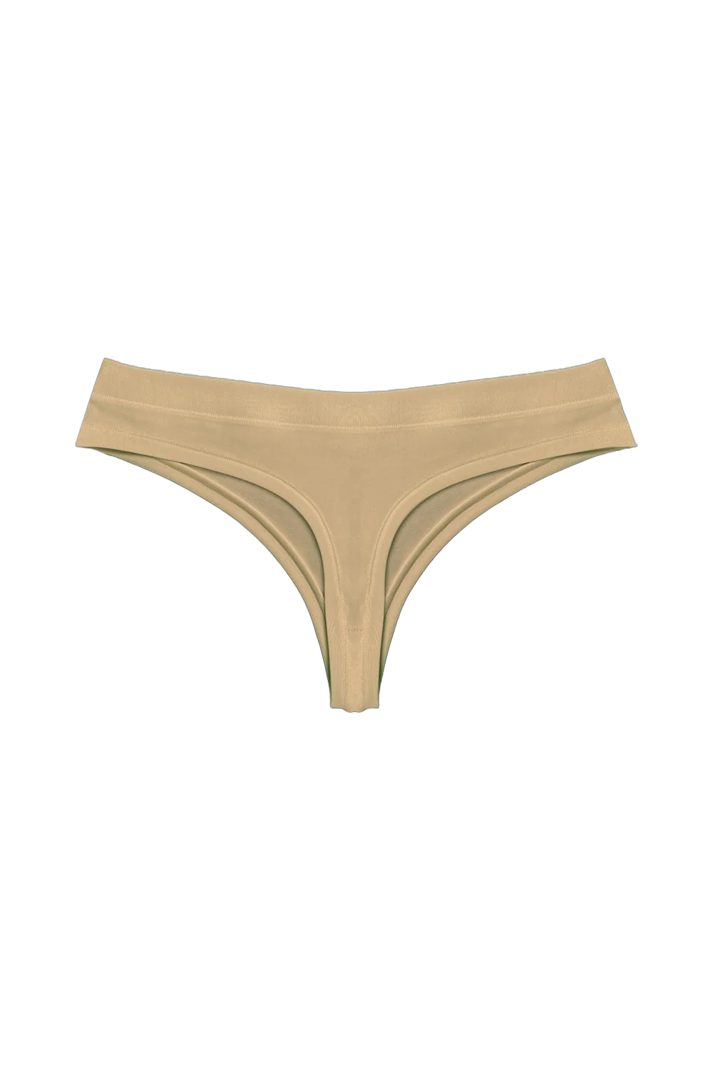 Cream Thong Tencel thong, back view