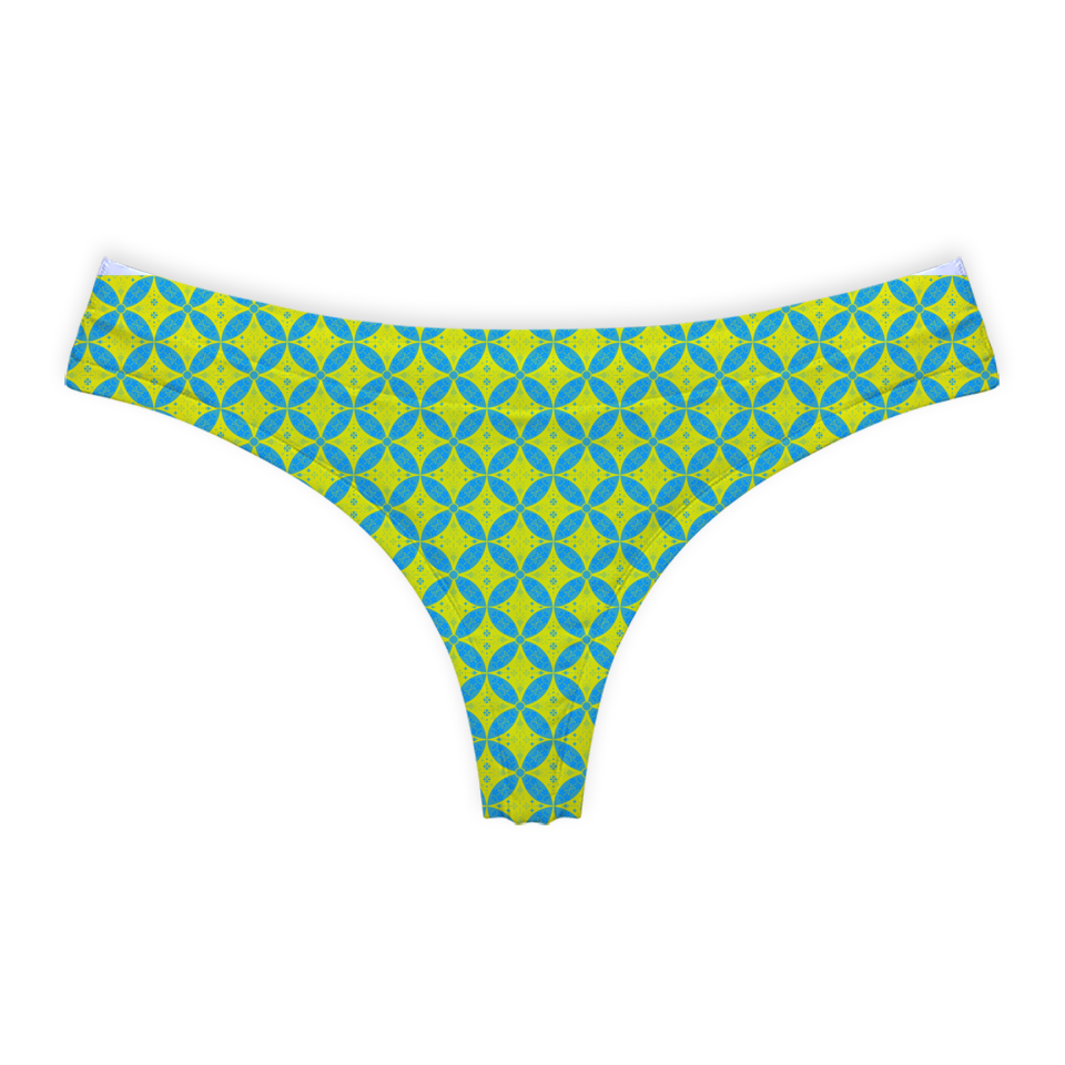 Batik Kawung Blue & Yellow Series Thong