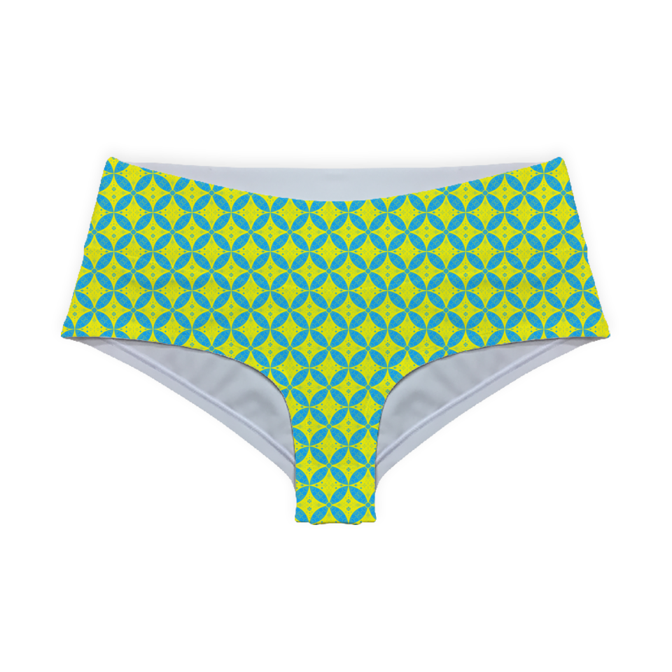 Batik Kawung Blue & Yellow Series Boy shorts Bottom