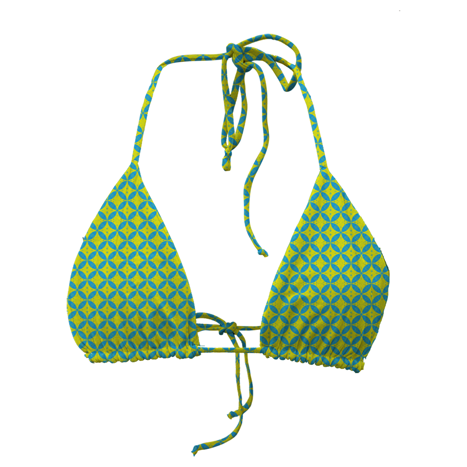 Batik Kawung Blue & Yellow Series Triangle Bra