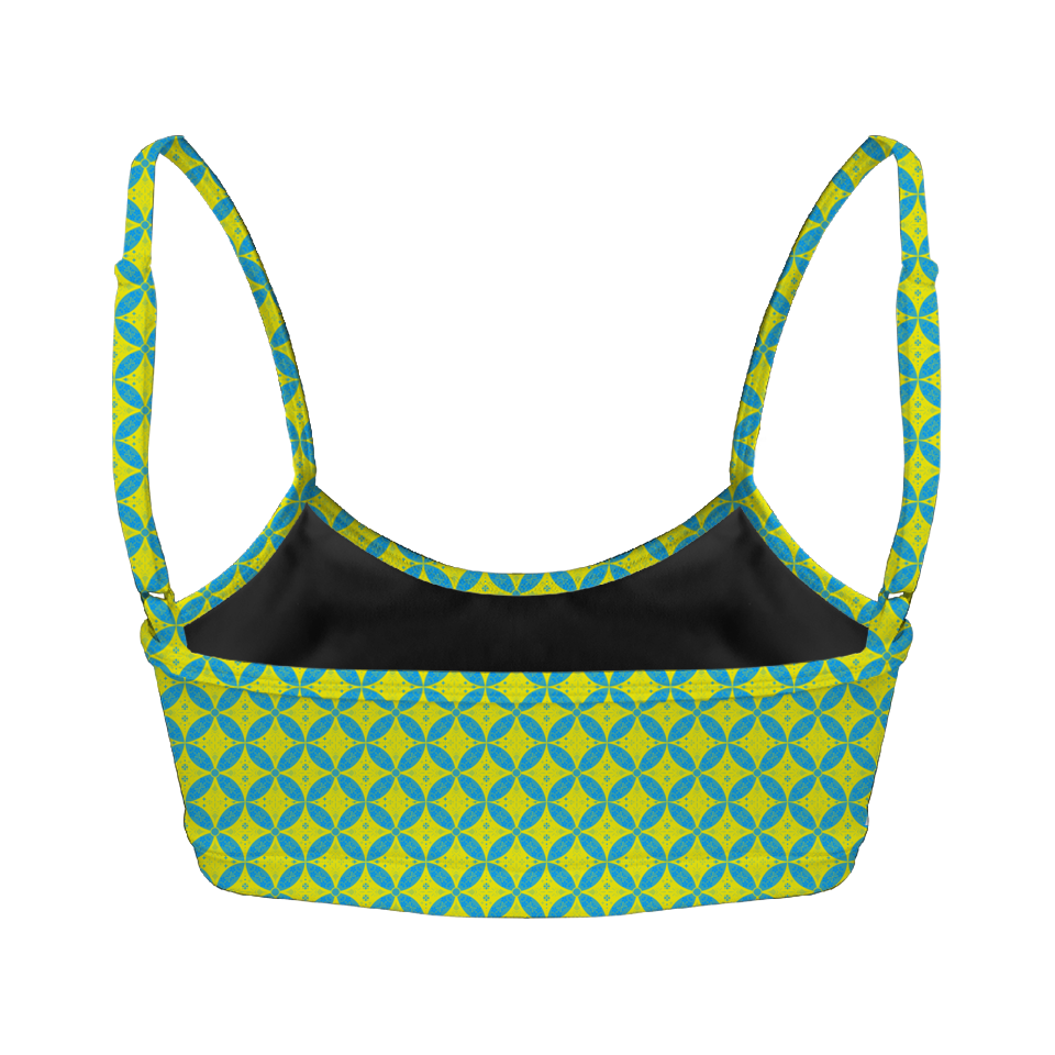 Batik Kawung Blue & Yellow Series Tube Style Bra