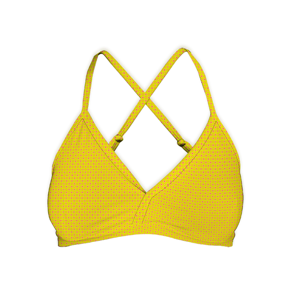 Batik Kawung Yellow Series Cross Bra