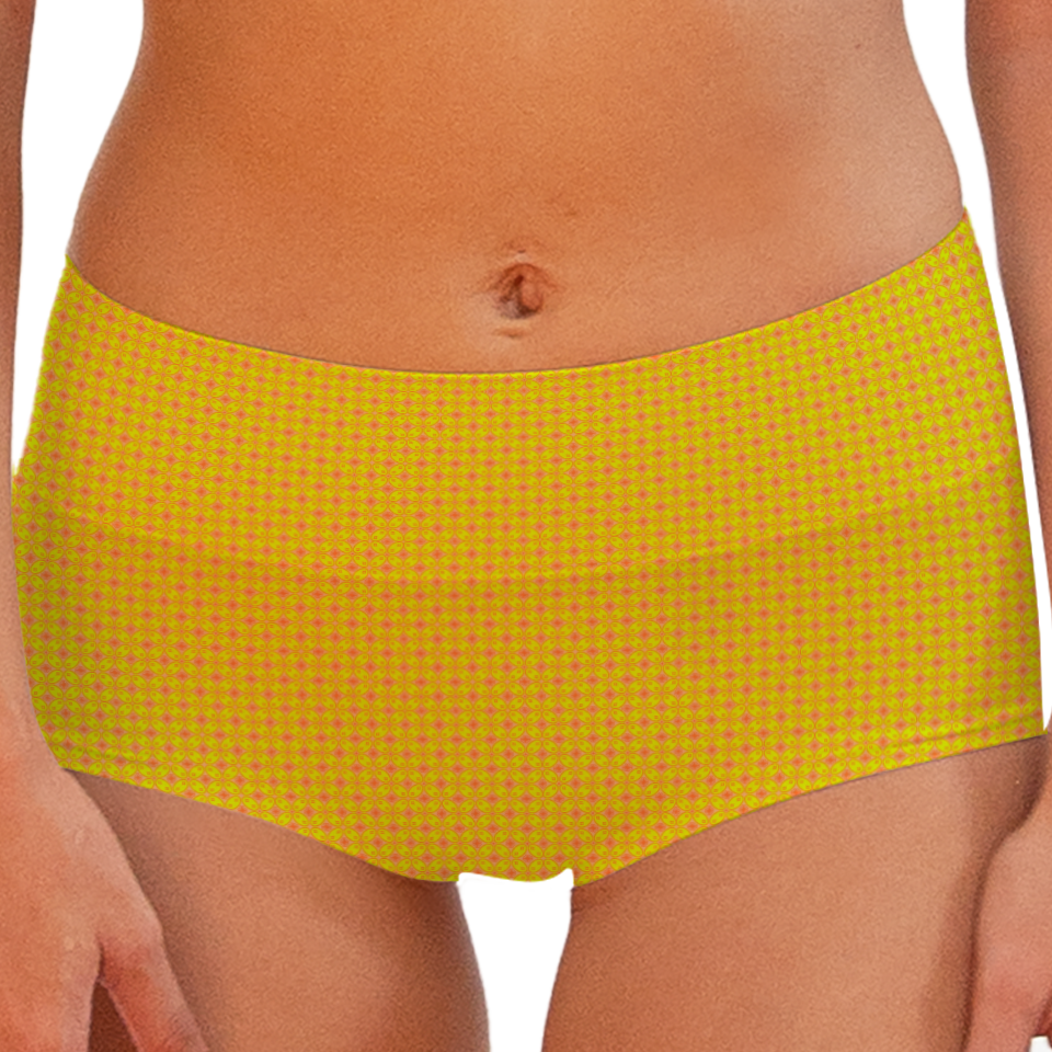 Batik Kawung Yellow Series Boy shorts Bottom