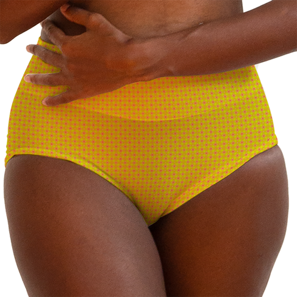 Batik Kawung Yellow Series Boy shorts Bottom