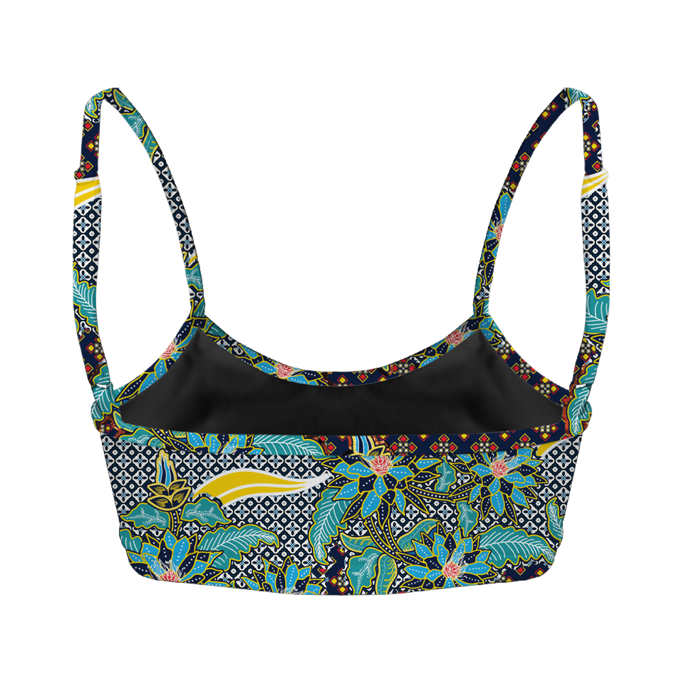 Batik Kawung Blue Flower Series Tube Style Bra