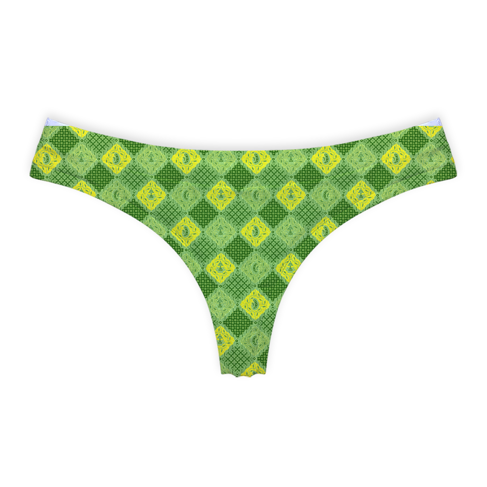 Batik Green & Yellow Series Thong