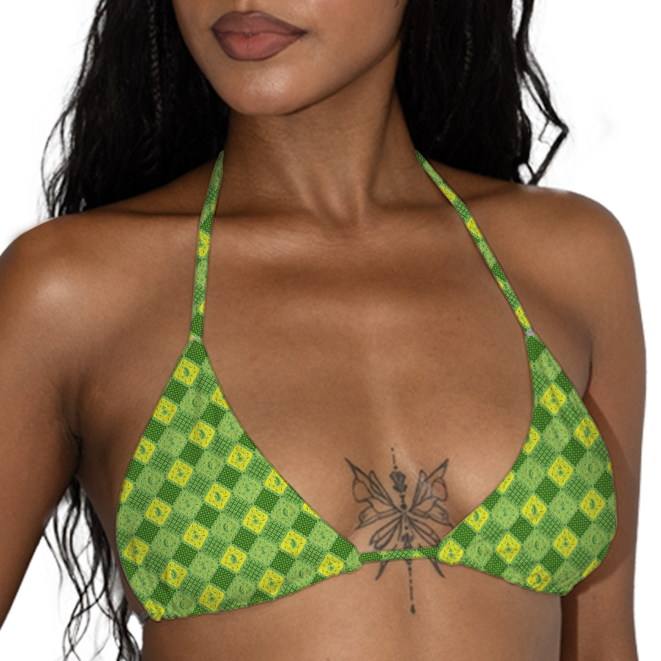 Batik Green & Yellow Series Triangle Bra