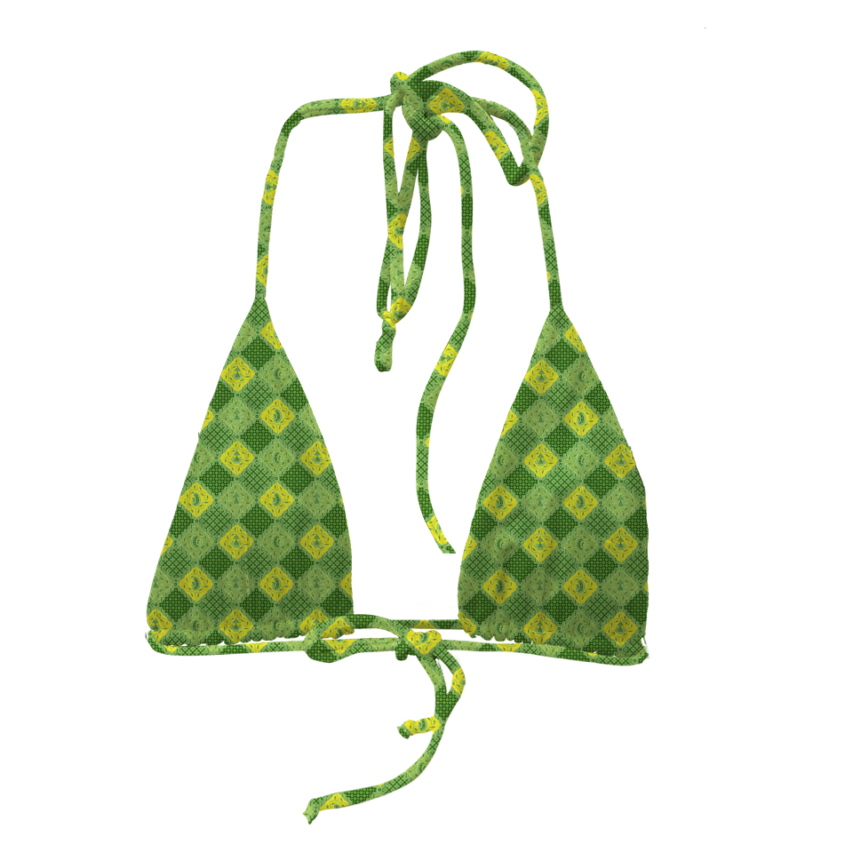 Batik Green & Yellow Series Triangle Bra