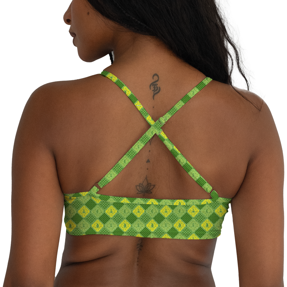 Batik Green & Yellow Series Cross Bra