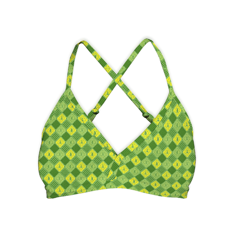 Batik Green & Yellow Series Cross Bra