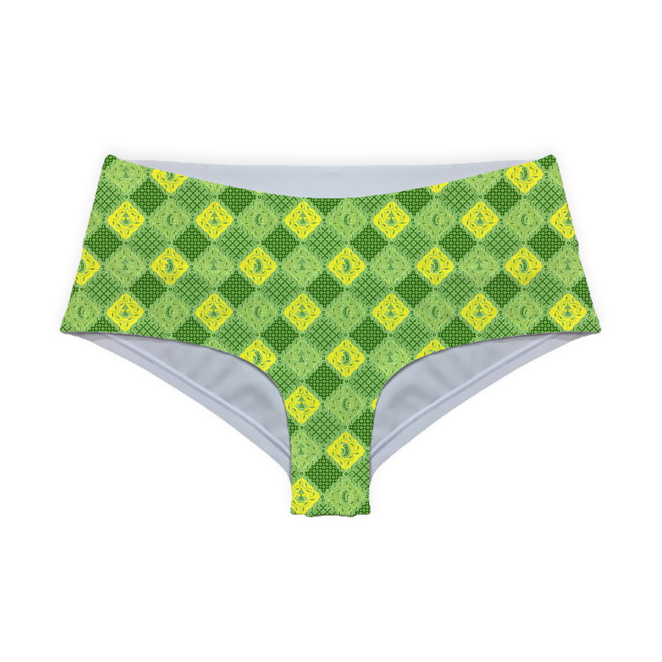 Batik Green & Yellow Series Boy shorts Bottom