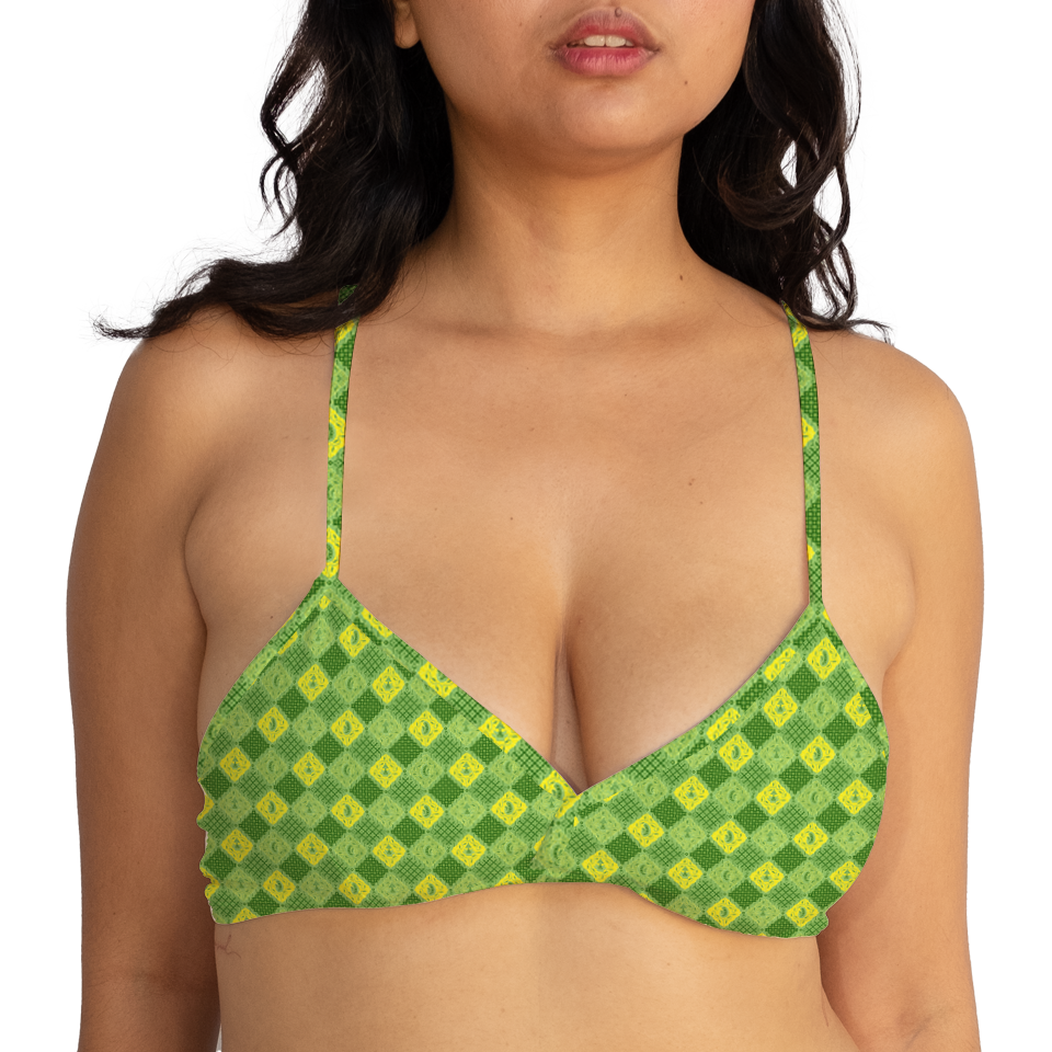 Batik Green & Yellow Series Cross Bra