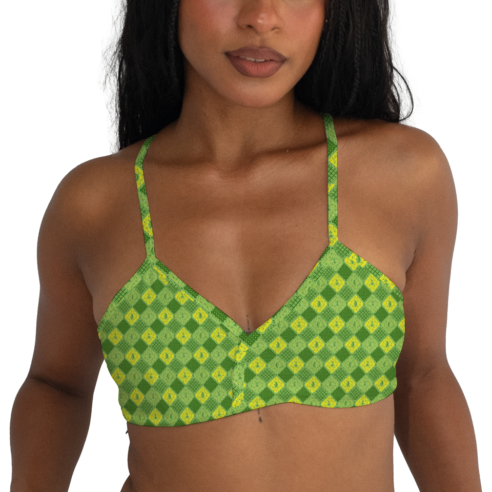 Batik Green & Yellow Series Cross Bra