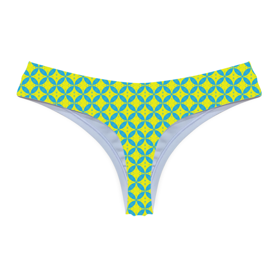 Batik Kawung Blue & Yellow Series Thong