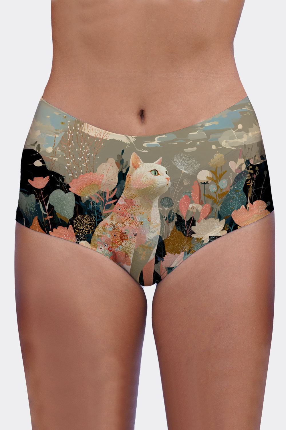 MIDWAIST CATS & FLOWERS 13