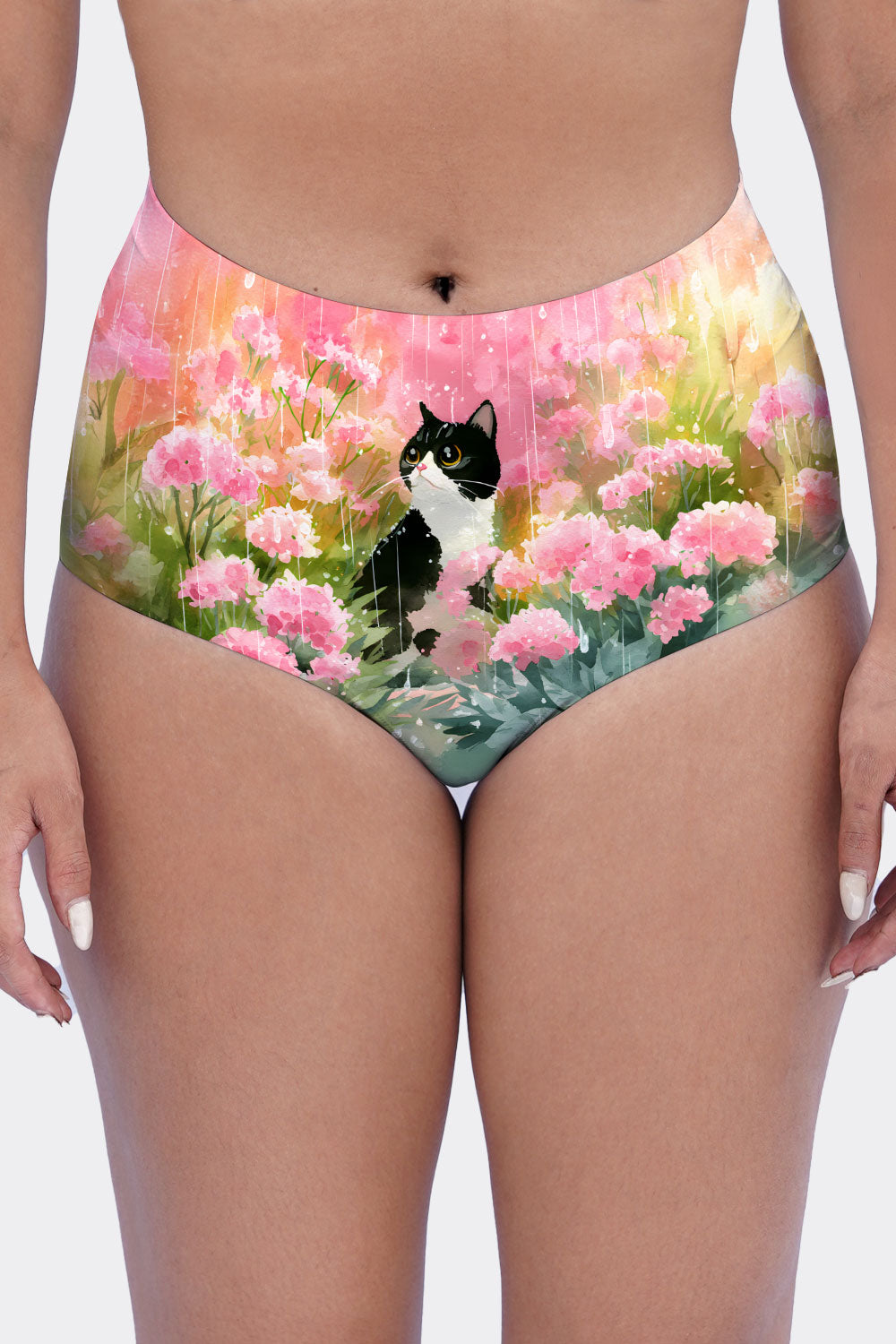 HIGH WAIST CATS & FLOWERS 46