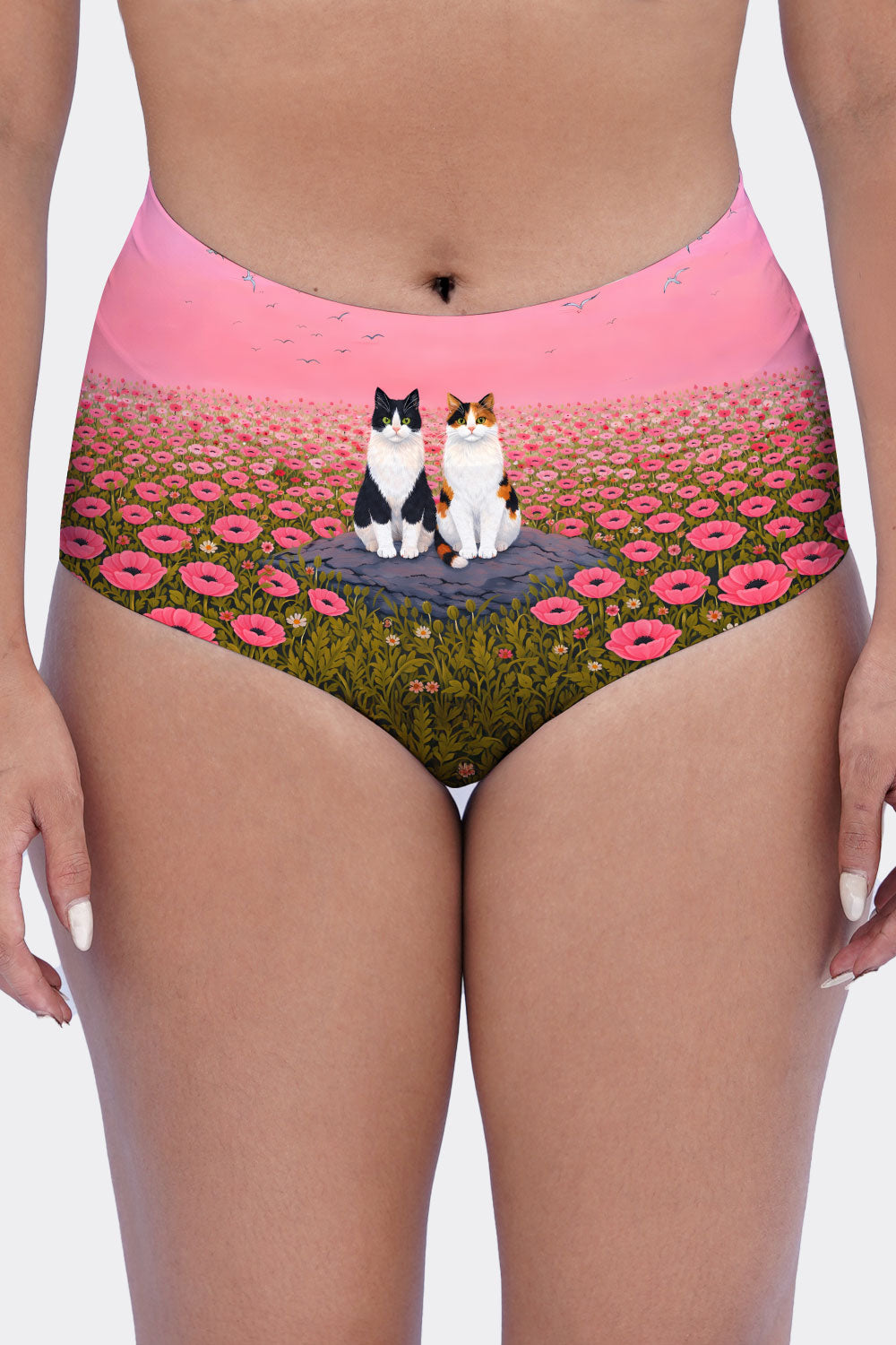 HIGH WAIST CATS & FLOWERS 49