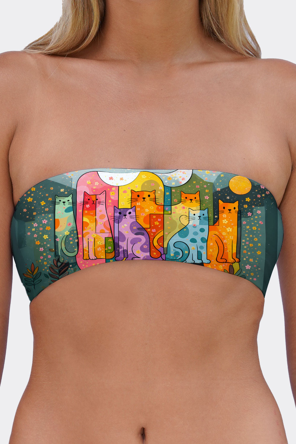 TUBE BRA CATS & FLOWERS 52