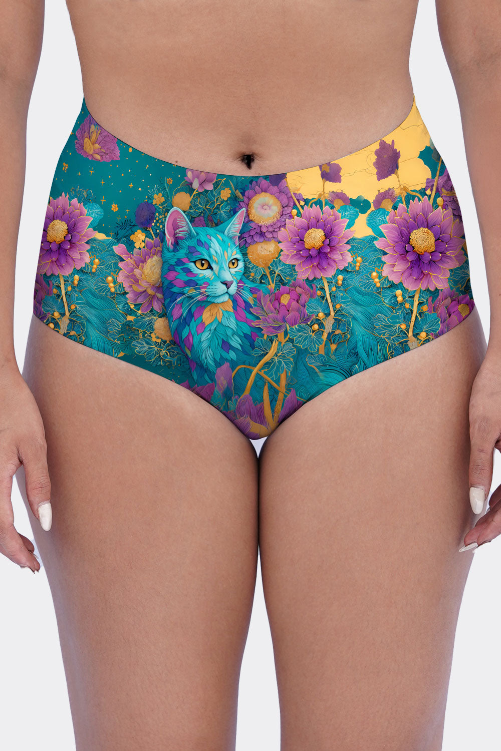 HIGH WAIST CATS & FLOWERS 56