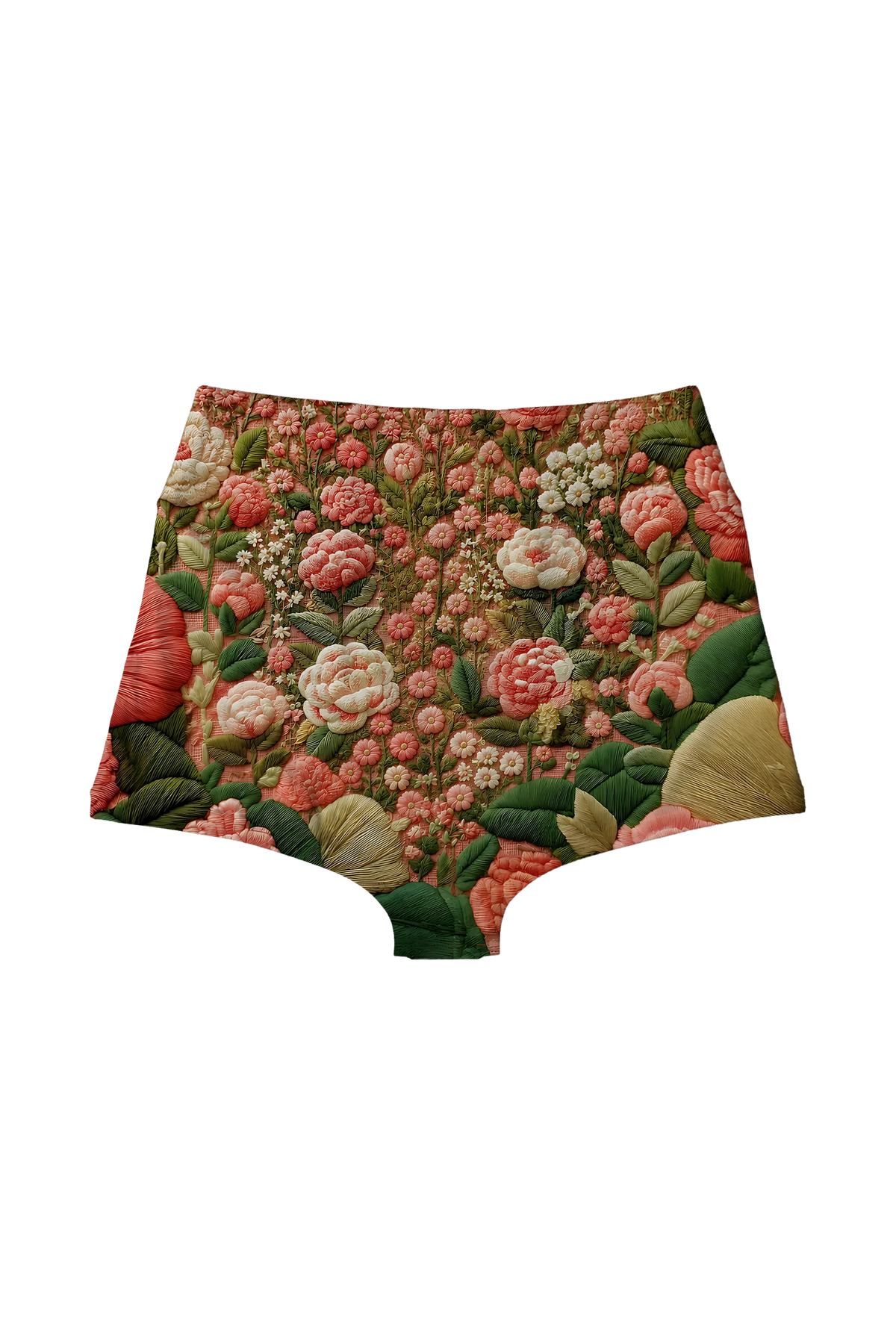 Embroidered Cat Garden high waist panty, back view
