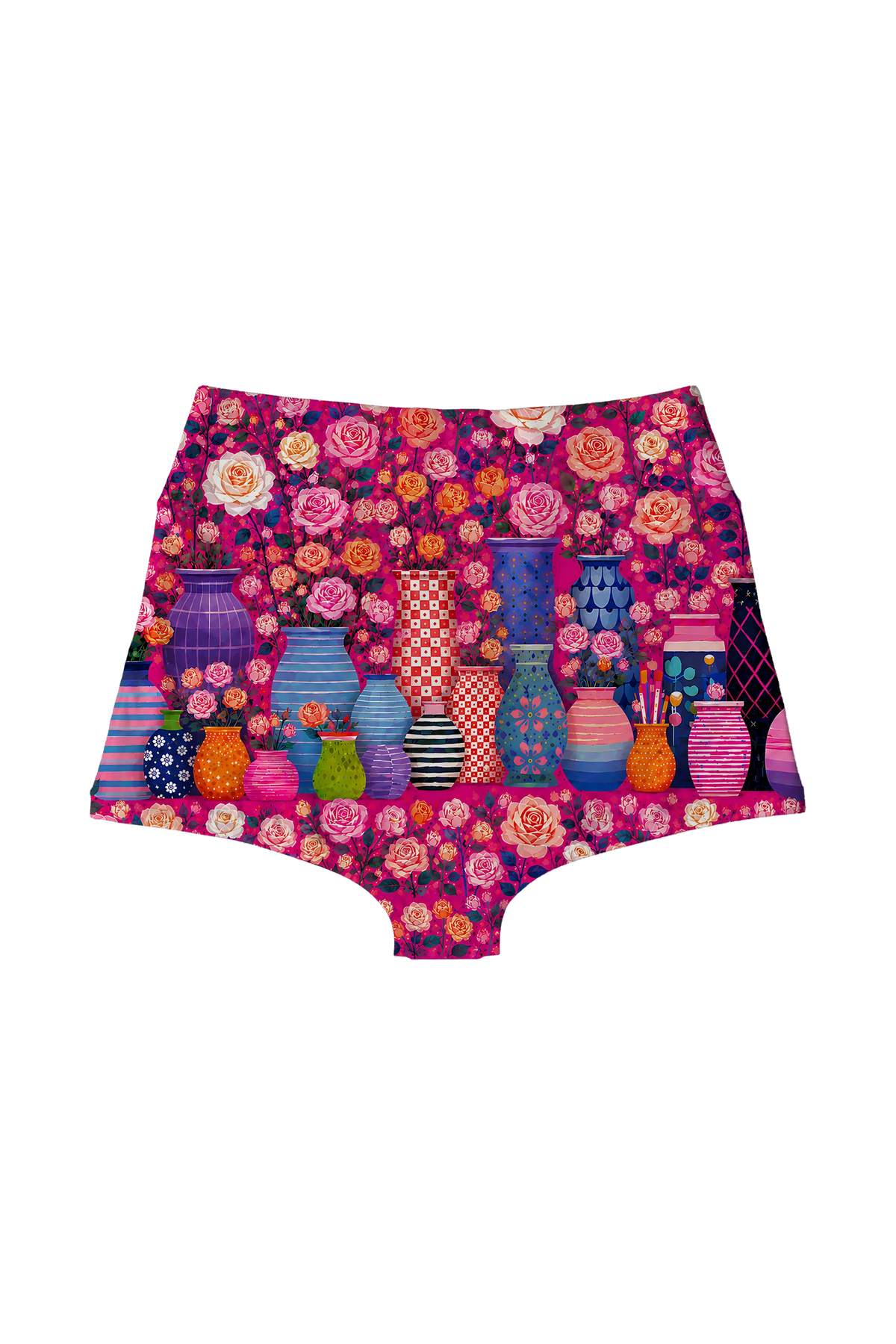 Pink Rose Cat Garden high waist panty, back view