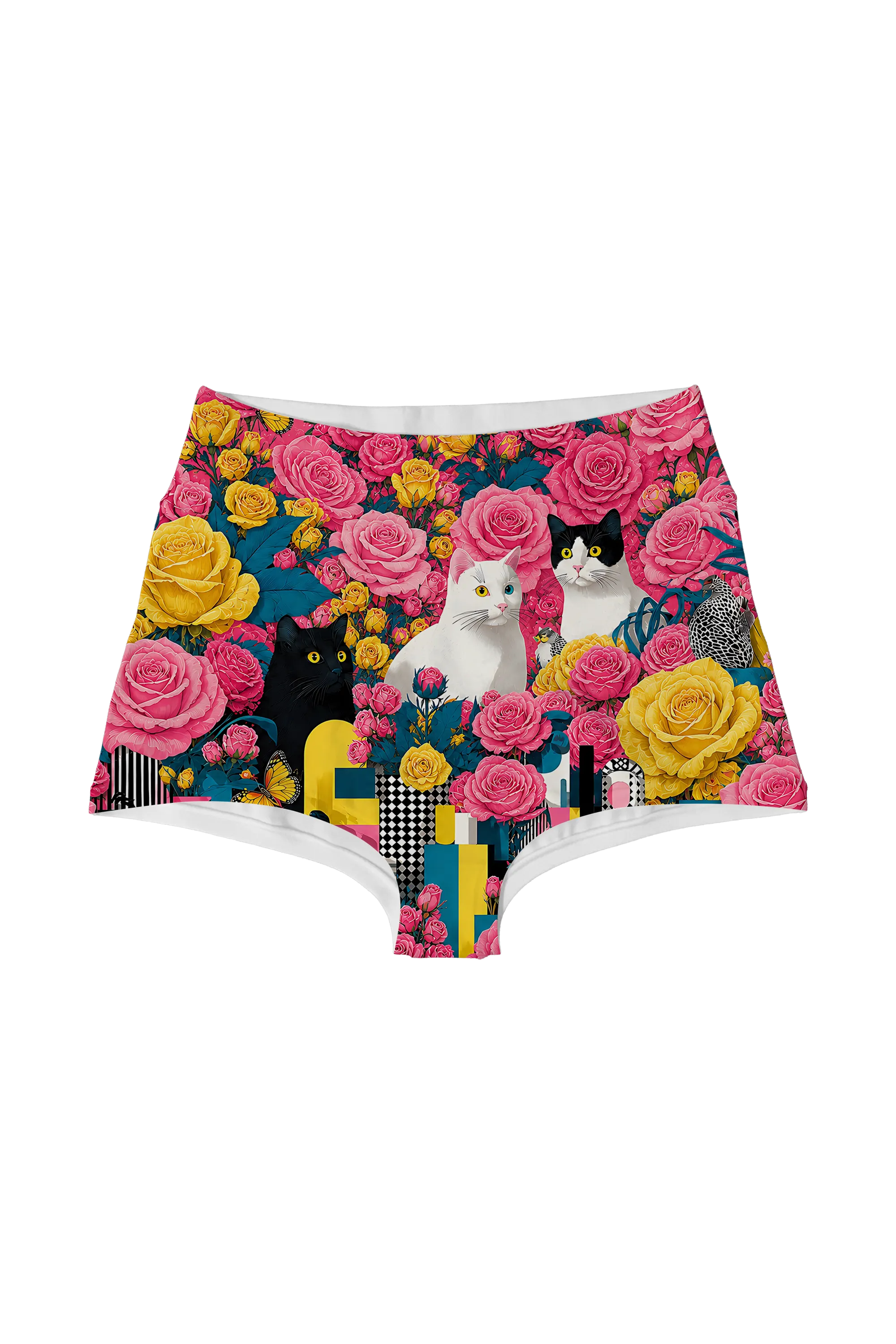 Blooming Cats high waist panty, front view