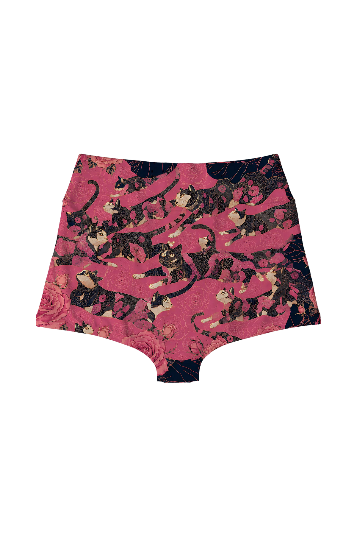 Midnight Rose Cats high waist panty, back view