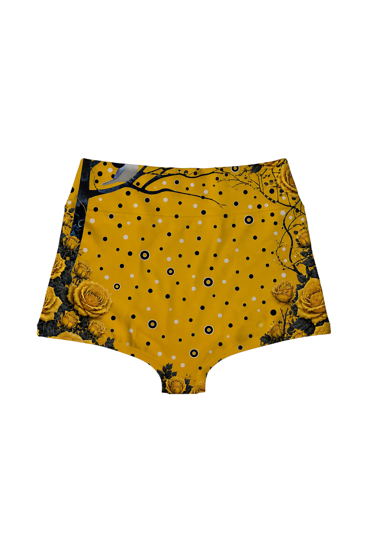 Golden Polka Cat high waist panty, back view