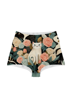 Highwaist - Ivory Cat and Roses