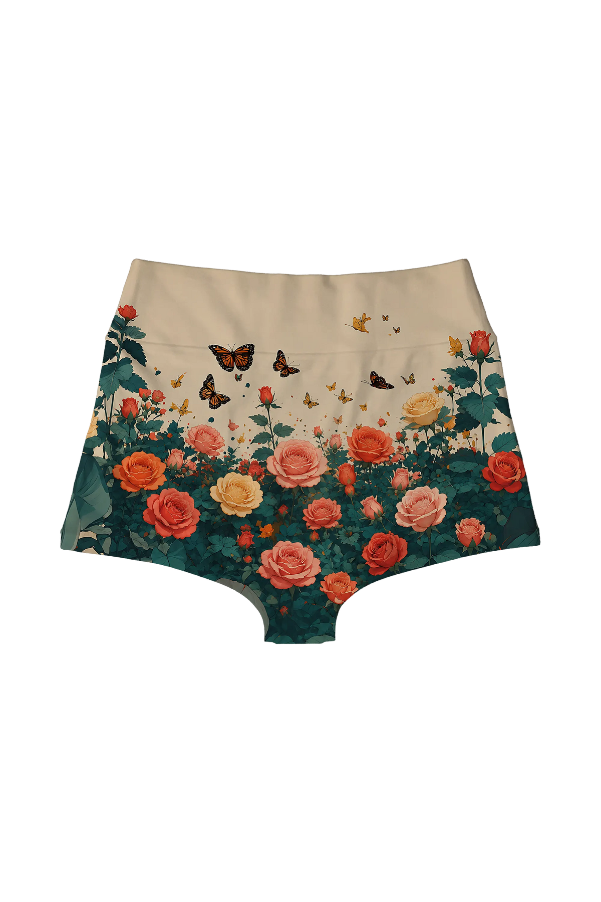 Calico Cat and Butterflies high waist panty, back view