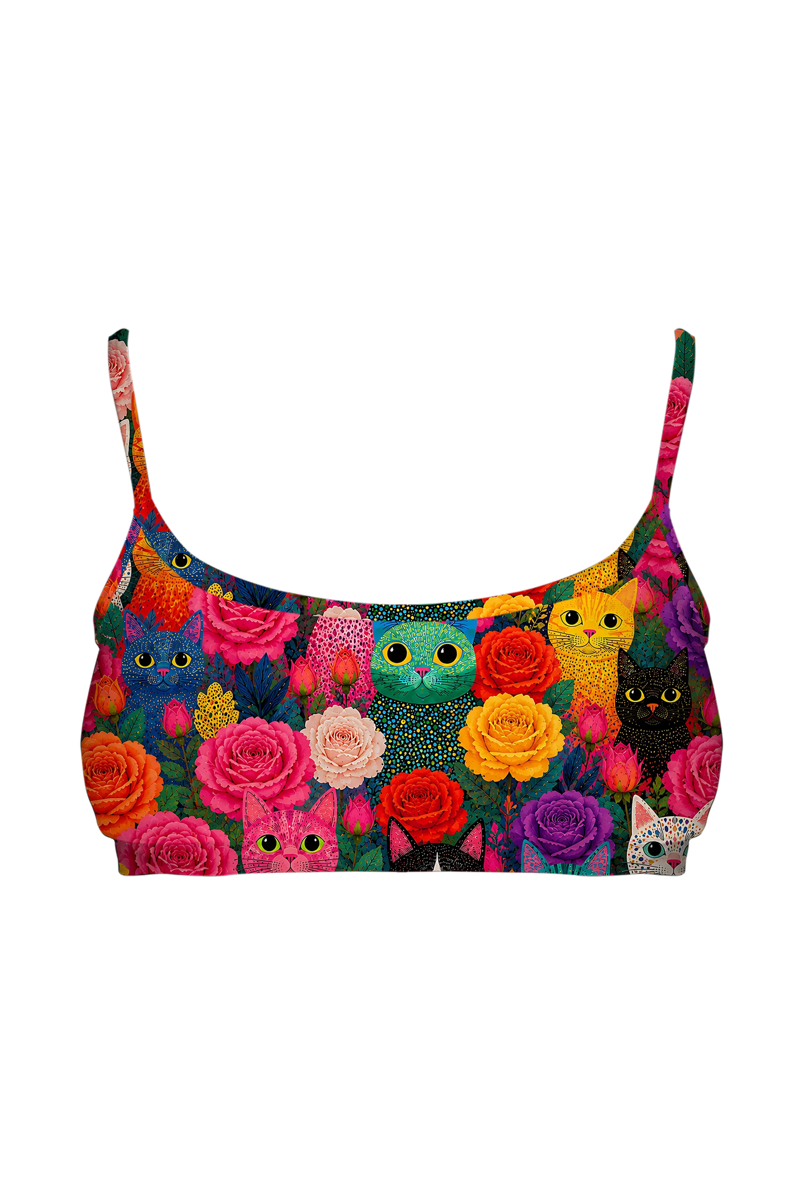 Bralette - Rainbow Cats and Roses