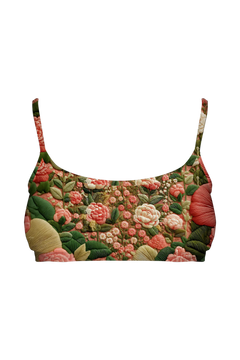 Bralette - Embroidered Cat Garden