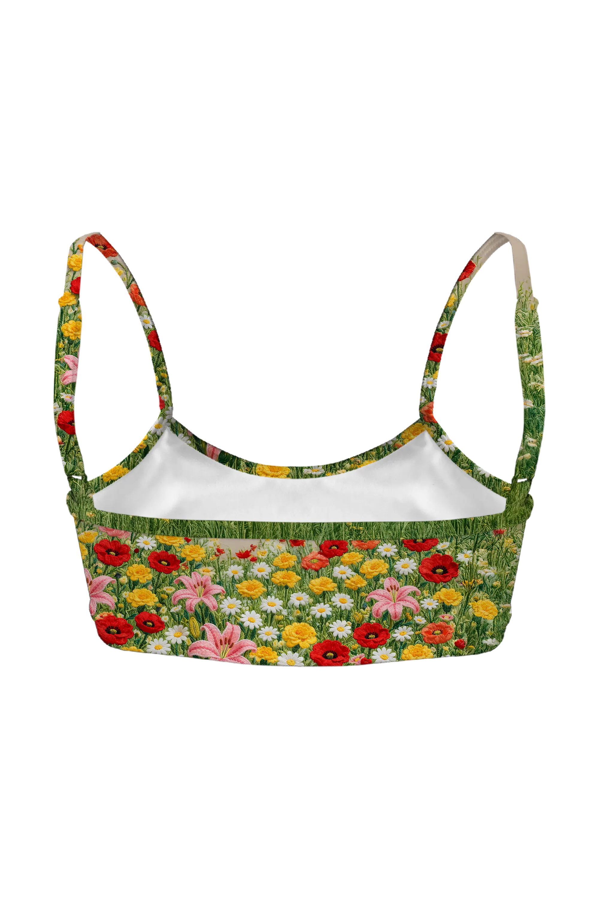 Poppy Meadow Cat bralette, back view