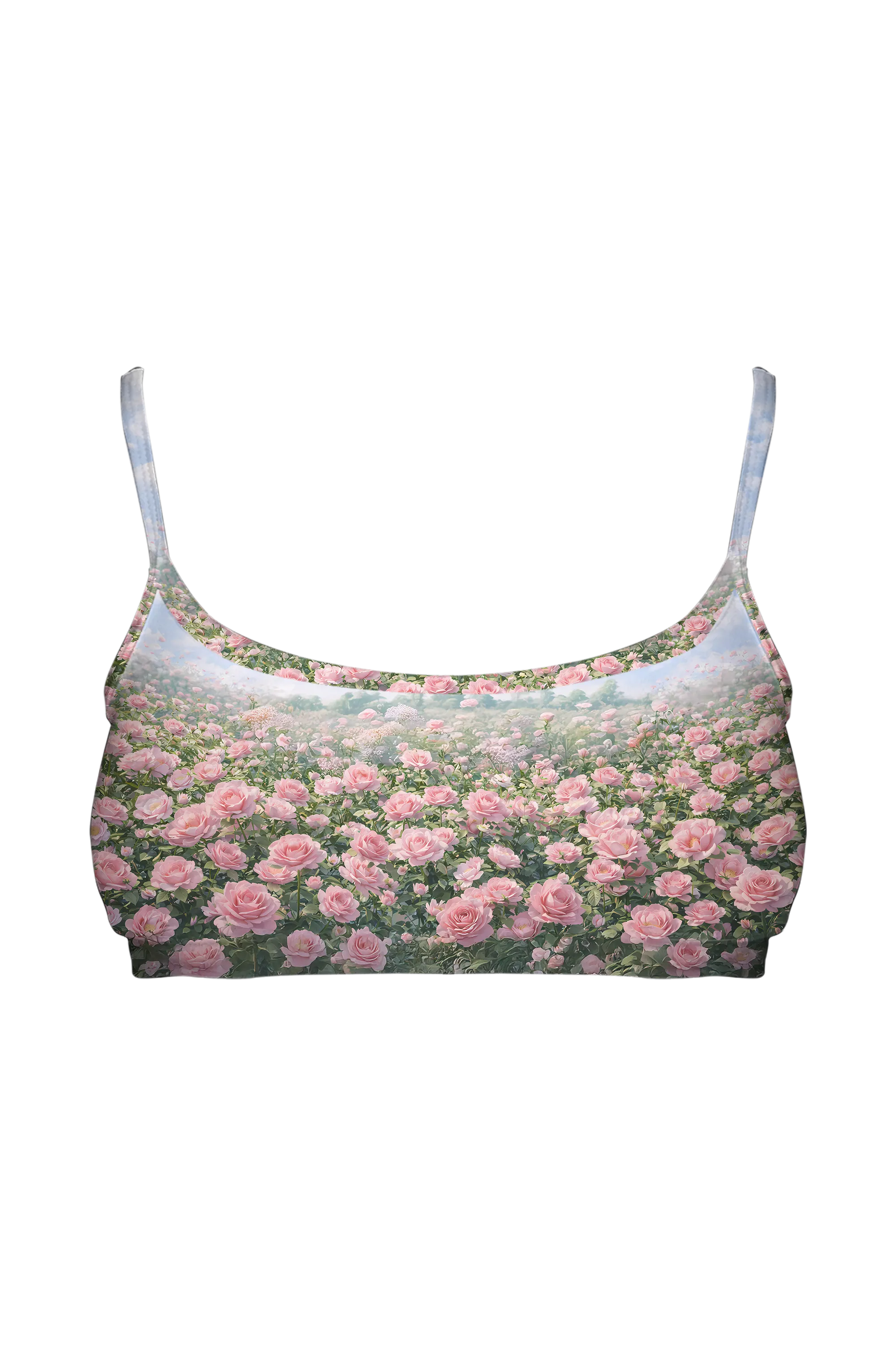 Rose Sky Kittens bralette, front view