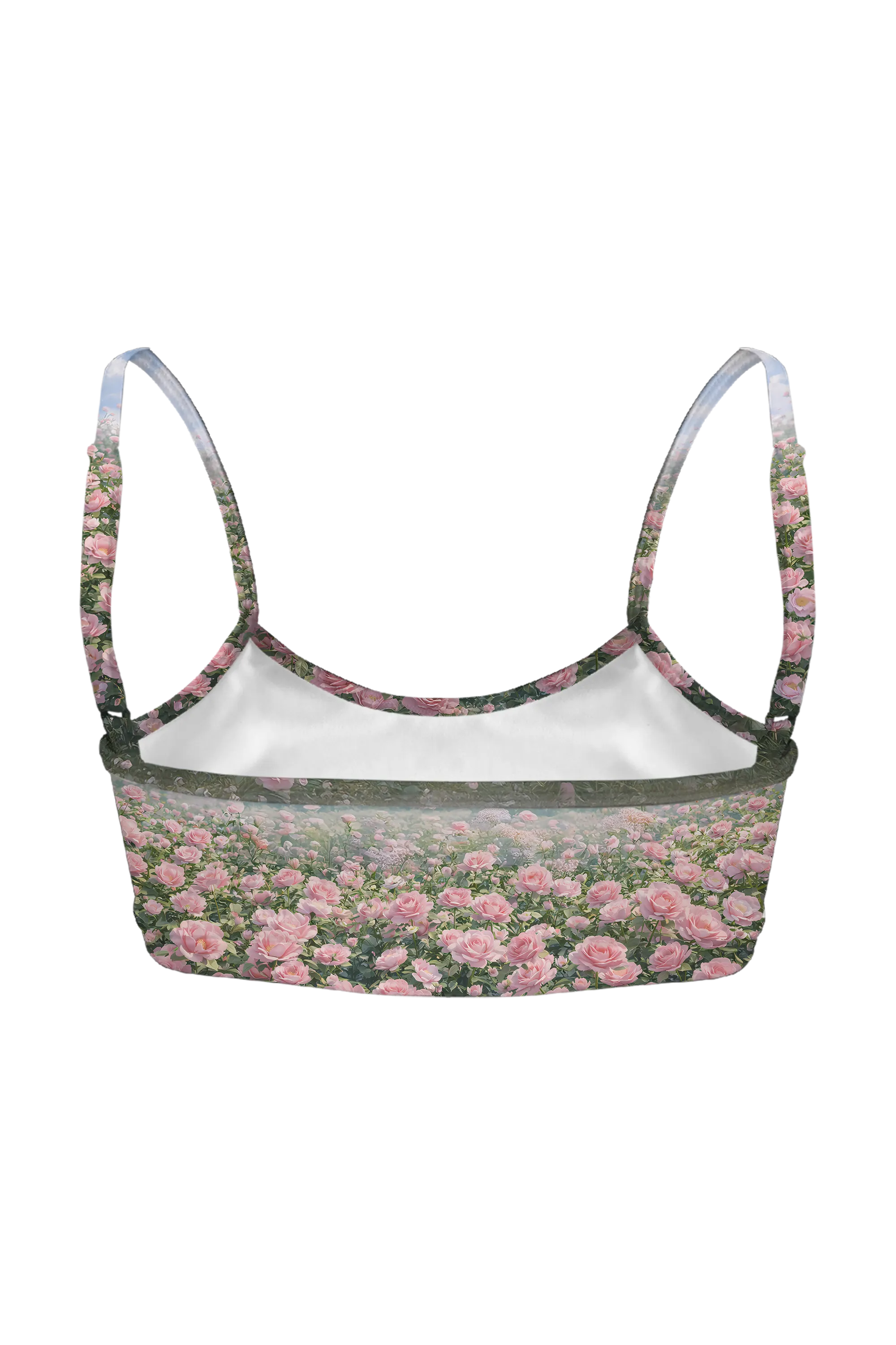 Rose Sky Kittens bralette, back view