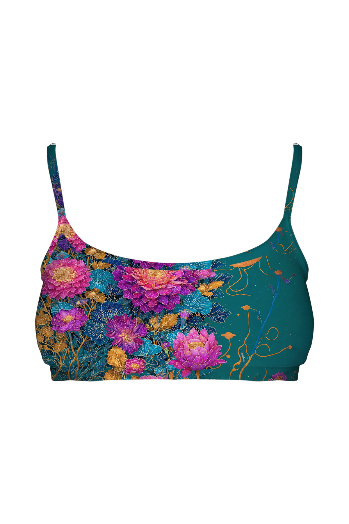 Starlit Dahlia Cat bralette, front view