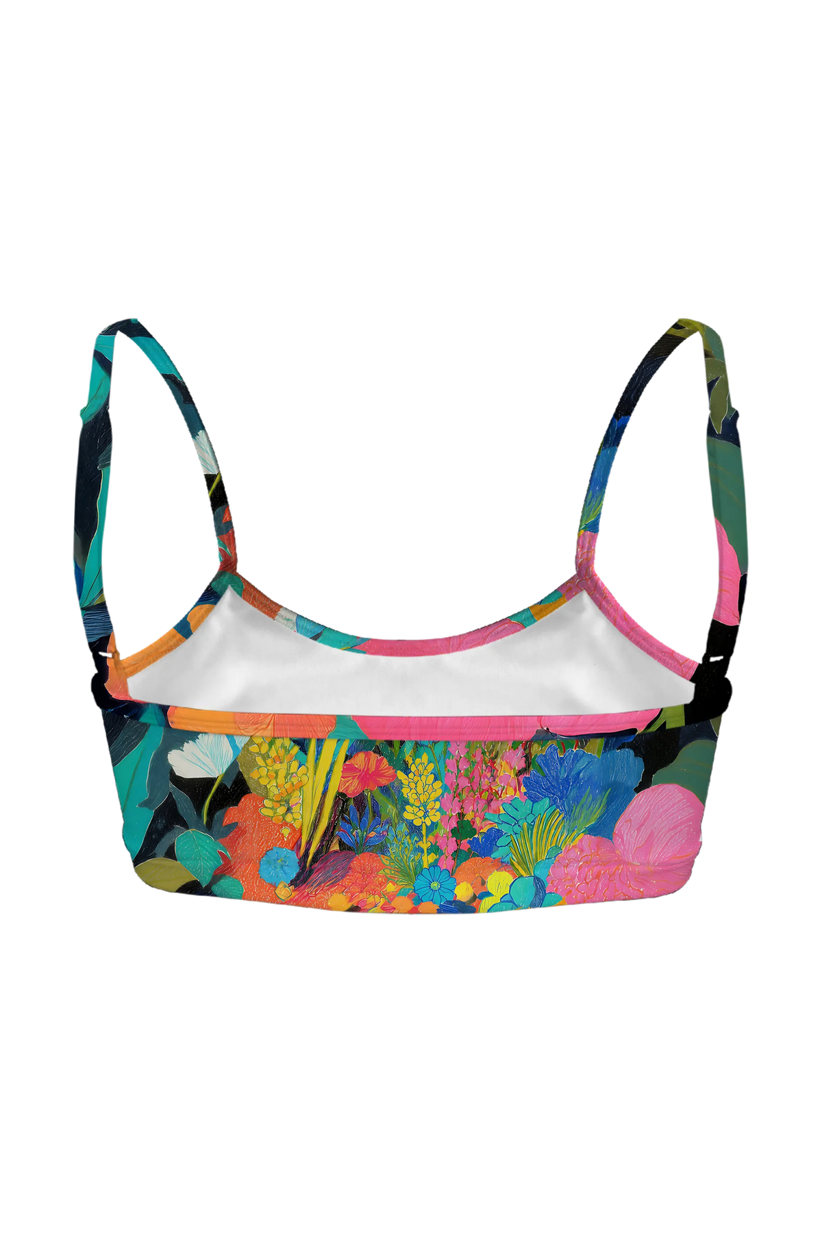 Tropical Leaf Cat bralette, back view