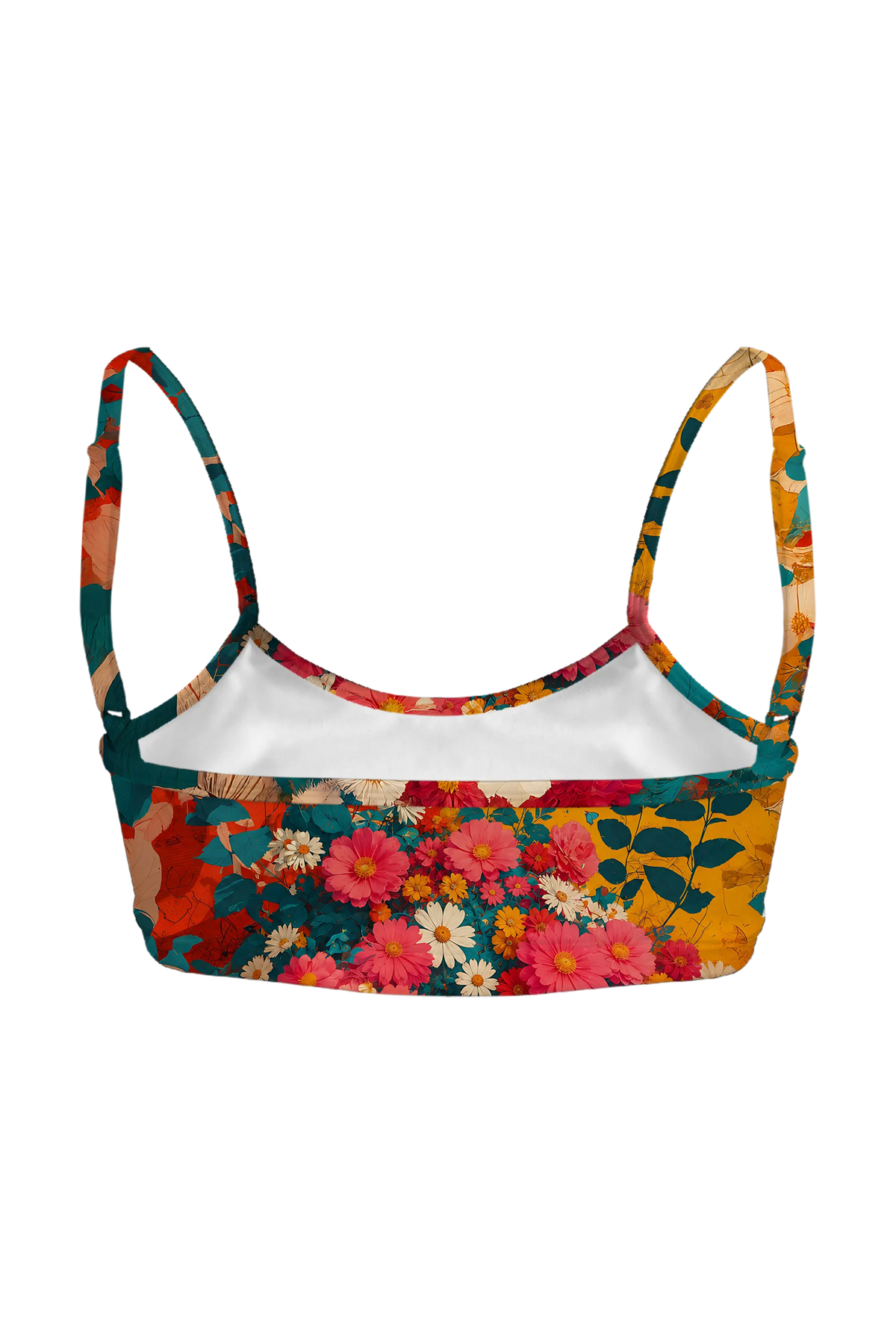 Flower Garland Cats bralette, back view