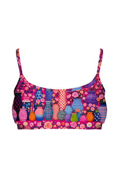 Bralette - Pink Rose Cat Garden
