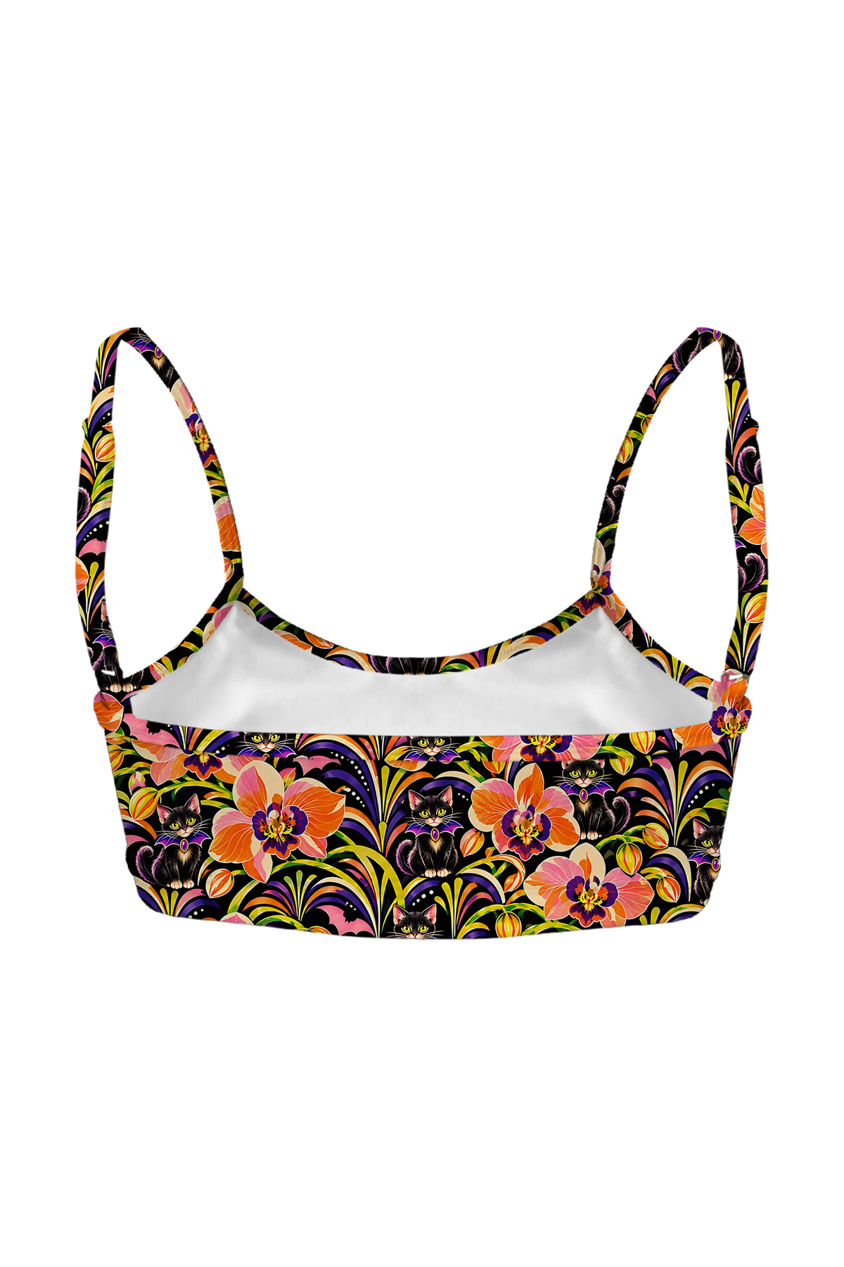 Bat Collar Kittens bralette, back view
